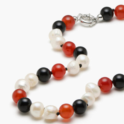 Blanca Astrid Necklace Red, Pearl & Black - Image 2