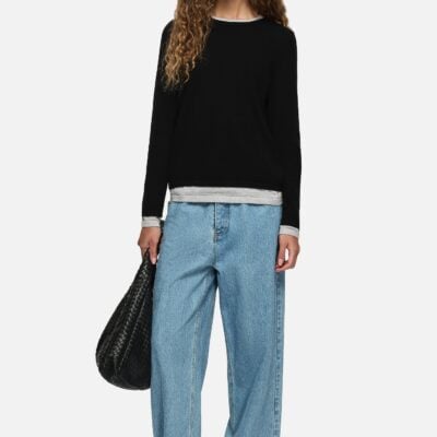 Blanca Amber Layered Sweater Black - Image 1