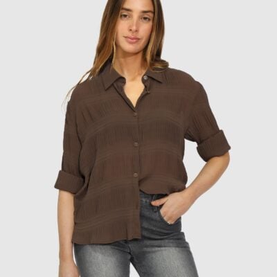 Belle & Bloom Yoko Shirred Chiffon Blouse - Image 1