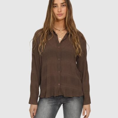 Belle & Bloom Yoko Shirred Chiffon Blouse - Image 2