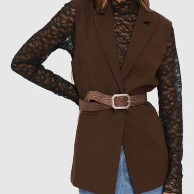 Belle & Bloom Stand By Me Embossed Leather Belt - Image 1