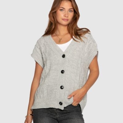 Belle & Bloom Rosette Oversized Knitted Vest - Image 1