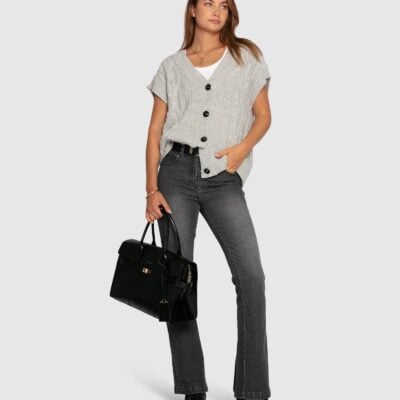 Belle & Bloom Rosette Oversized Knitted Vest - Image 2