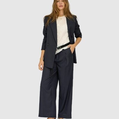 Belle & Bloom Ready For Your Love Pinstripes Wide Leg Pant - Image 1