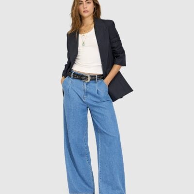 Belle & Bloom Ready For Your Love Denim Washed Wide Leg Pant - Image 1
