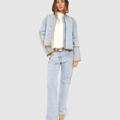 Belle & Bloom Free And Forward Quilted Denim Jacket - Image 1