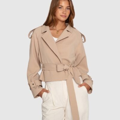 Belle & Bloom Fast Car Cropped Trench - Image 1