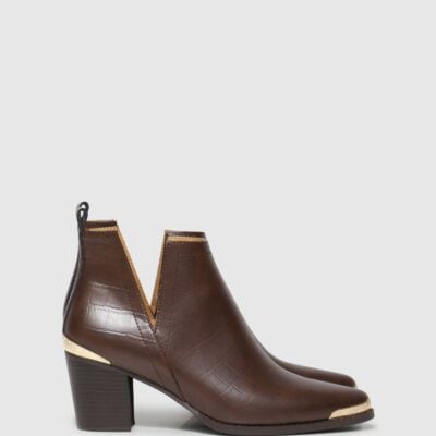 Belle & Bloom Austin Croc Embossed Ankle Boot - Image 1