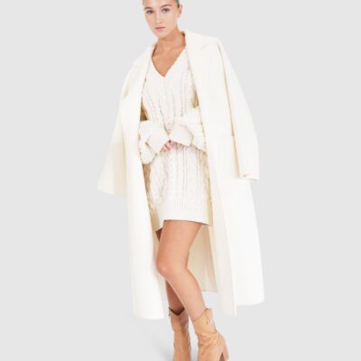 Belle & Bloom Wide Awake Wool Blend Split Hem Overcoat - Image 2
