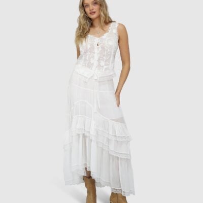Belle & Bloom Wanderlace Ruffle Maxi Skirt - Image 2