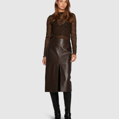 Belle & Bloom Understated Leather Pencil Skirt - Image 2