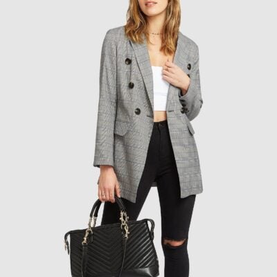 Belle & Bloom Too Cool For Work Plaid Blazer - Image 1