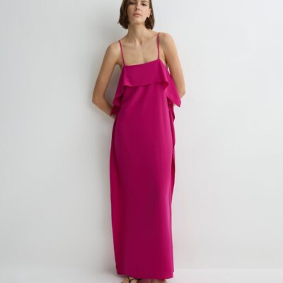 Bondi Born Orta Silk Ruffle Slip Dress - Image 1