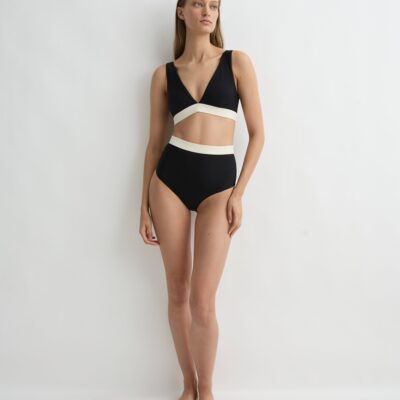 Bondi Born Lya Bikini Top - Black & Pearl (Sculpteur®) - Image 1