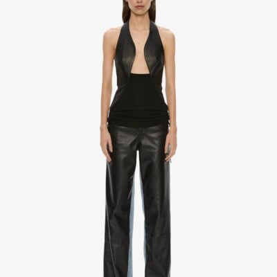 Christopher Esber Tailored Slope Leather Halter Top - Image 2
