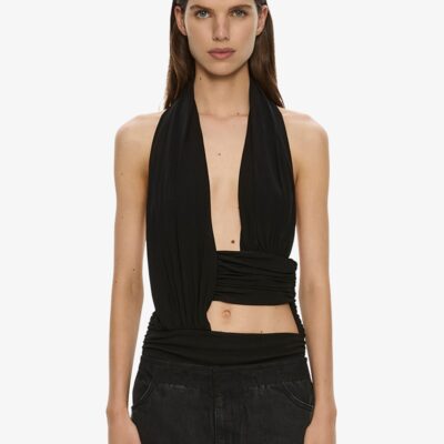 Christopher Esber Draped Cummerbund Jersey Top - Image 1