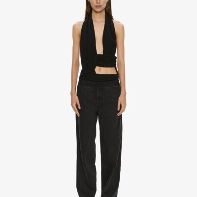 Christopher Esber Draped Cummerbund Jersey Top - Image 2