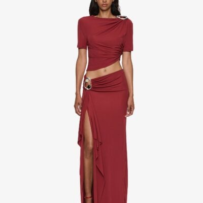 Christopher Esber Orica Crystal Cascade Jersey Skirt - Image 1