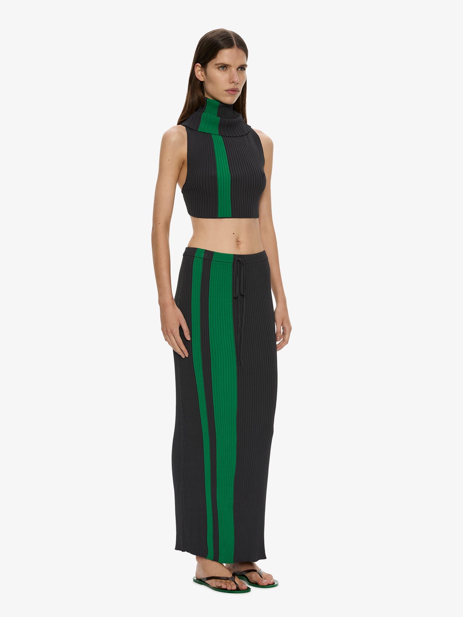 MNCE230826191343027_2 Christopher Esber Mach Stripe Tie Skirt - Image 2
