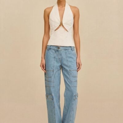 Cult Gaia Wynn Low Rise Denim Pant - Image 1