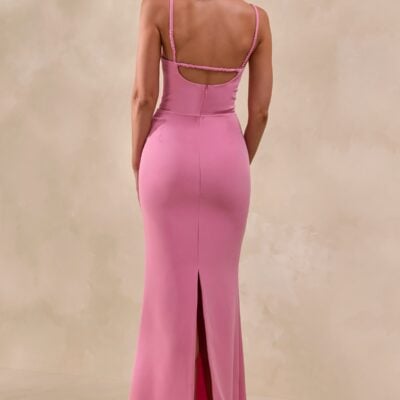 Club L London Zavira | Pink Square-Neck Maxi Dress - Image 2