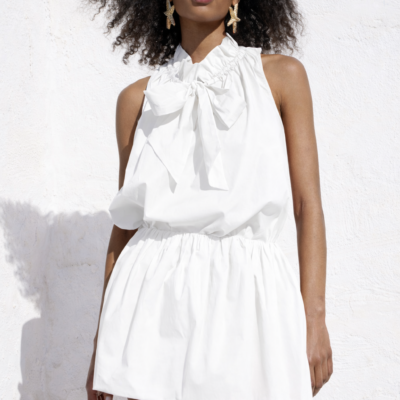 CAROLINE CONSTAS Addy Sleeveless Tie Blouse - Image 1