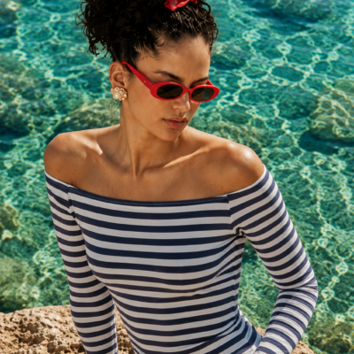 CAROLINE CONSTAS Avery Off the Shoulder Knit Top - Image 1