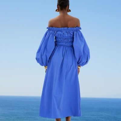 CAROLINE CONSTAS Raquela Off Shoulder Ruffle Maxi Dress - Image 2