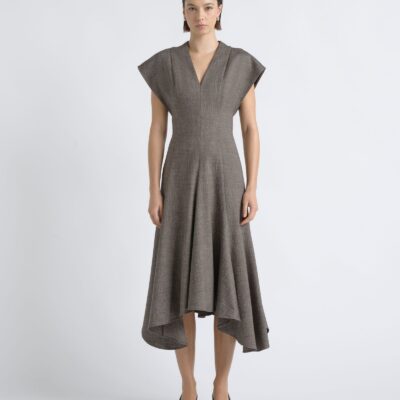 Cue V-Neck A-Line Midi Dress - Image 1