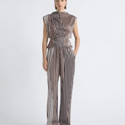 Cue Stripe Tuck Shoulder Top - Image 1