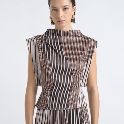 Cue Stripe Tuck Shoulder Top - Image 2