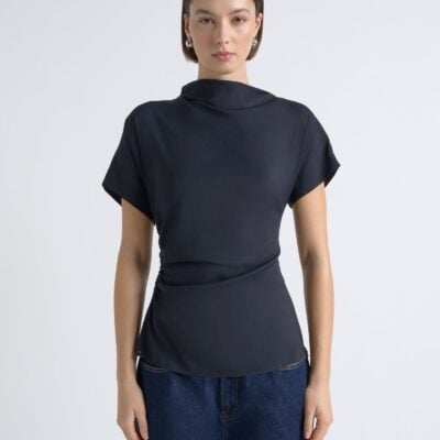 Cue Stretch Viscose Drape Neck Top - Image 1