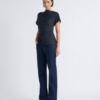 Cue Stretch Viscose Drape Neck Top - Image 2