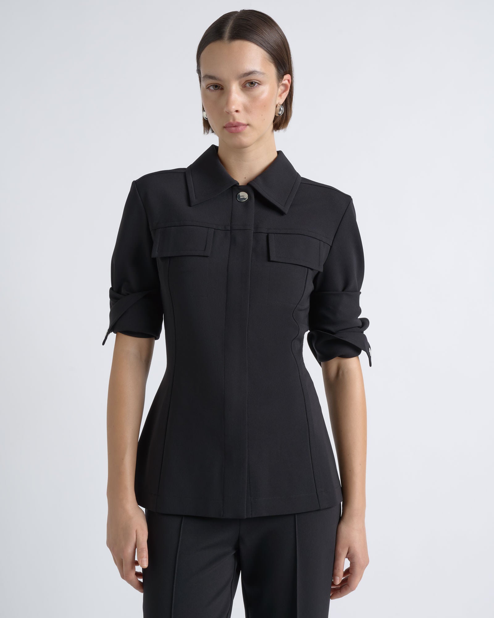 Cue Stretch Snap Detail Fitted Shirt - Image 2