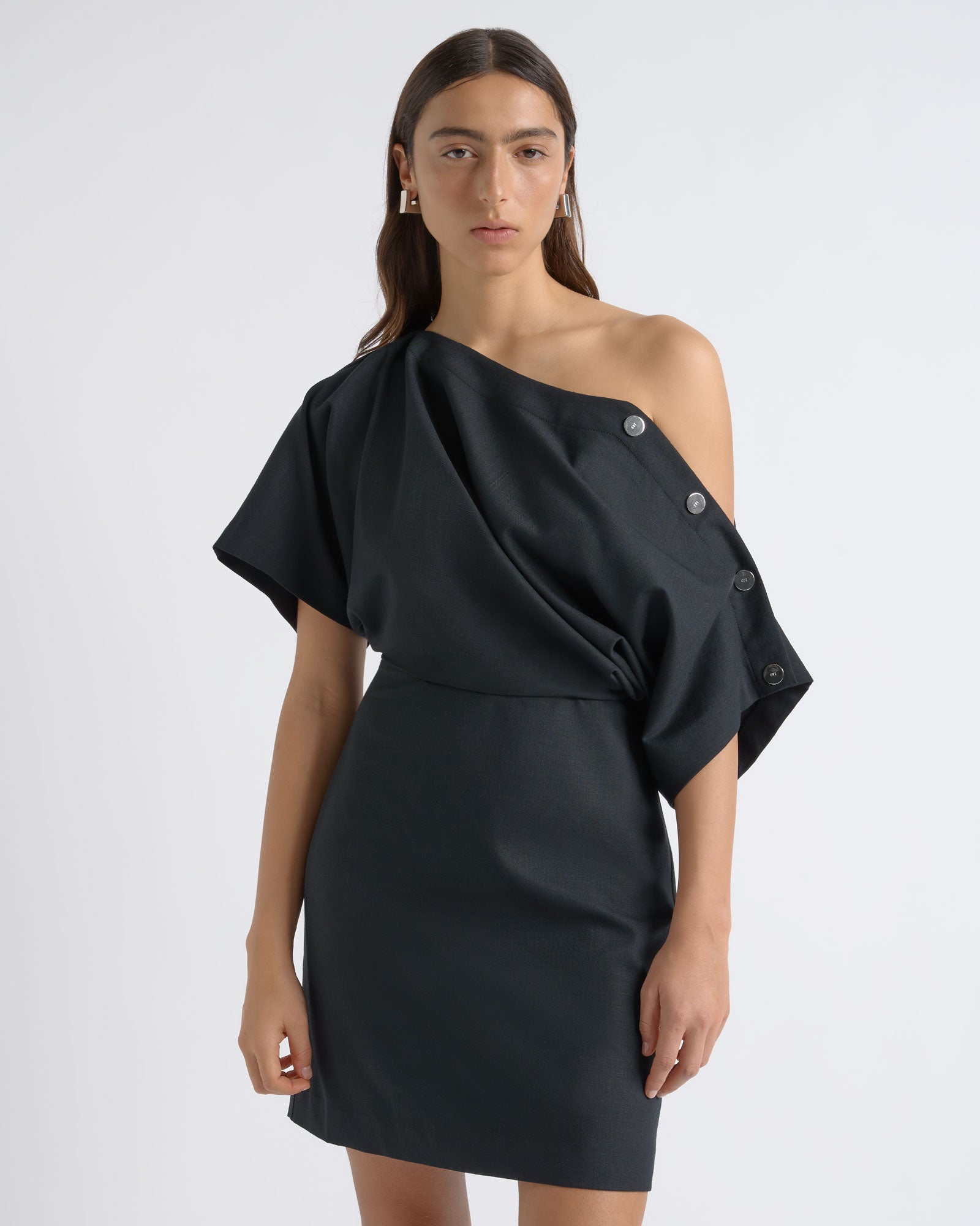 MNCUE260826054018013_2 Cue Snap Detail Mini Dress - Image 2