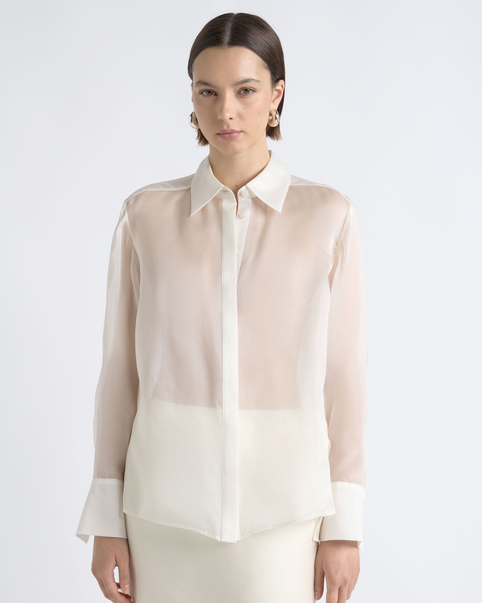 MNCUE260826054018020_2 Cue Silk Organza Shirt - Image 2