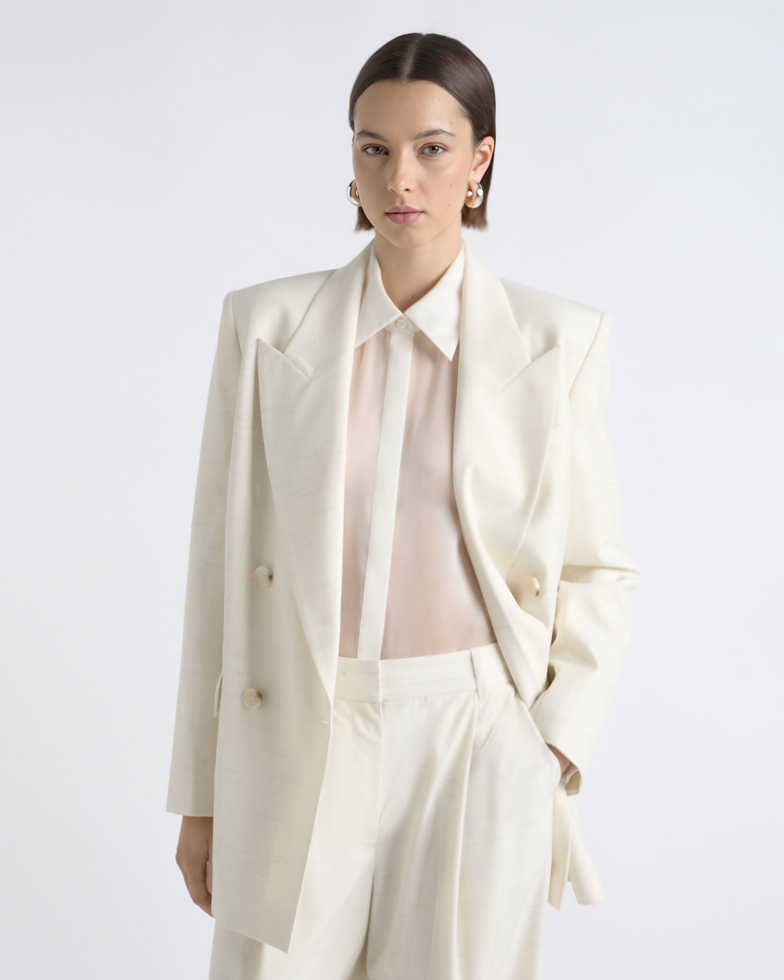 MNCUE260826054018020_3 Cue Silk Organza Shirt - Image 3