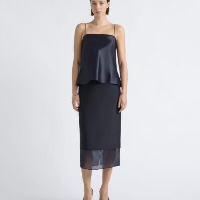 Cue Silk Organza Contrast Midi Skirt - Image 2