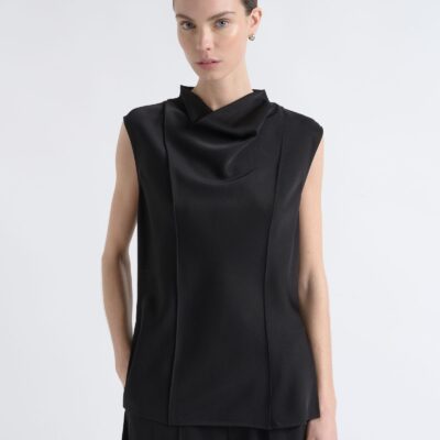 Cue Satin Pin Tuck Top - Image 2
