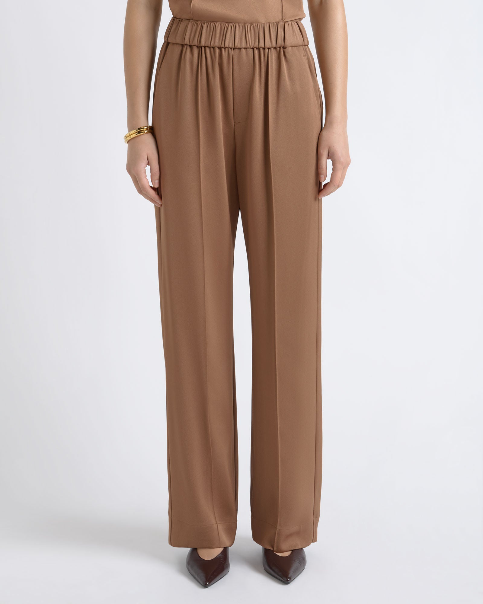 Cue Satin Pin Tuck Pant - Image 1