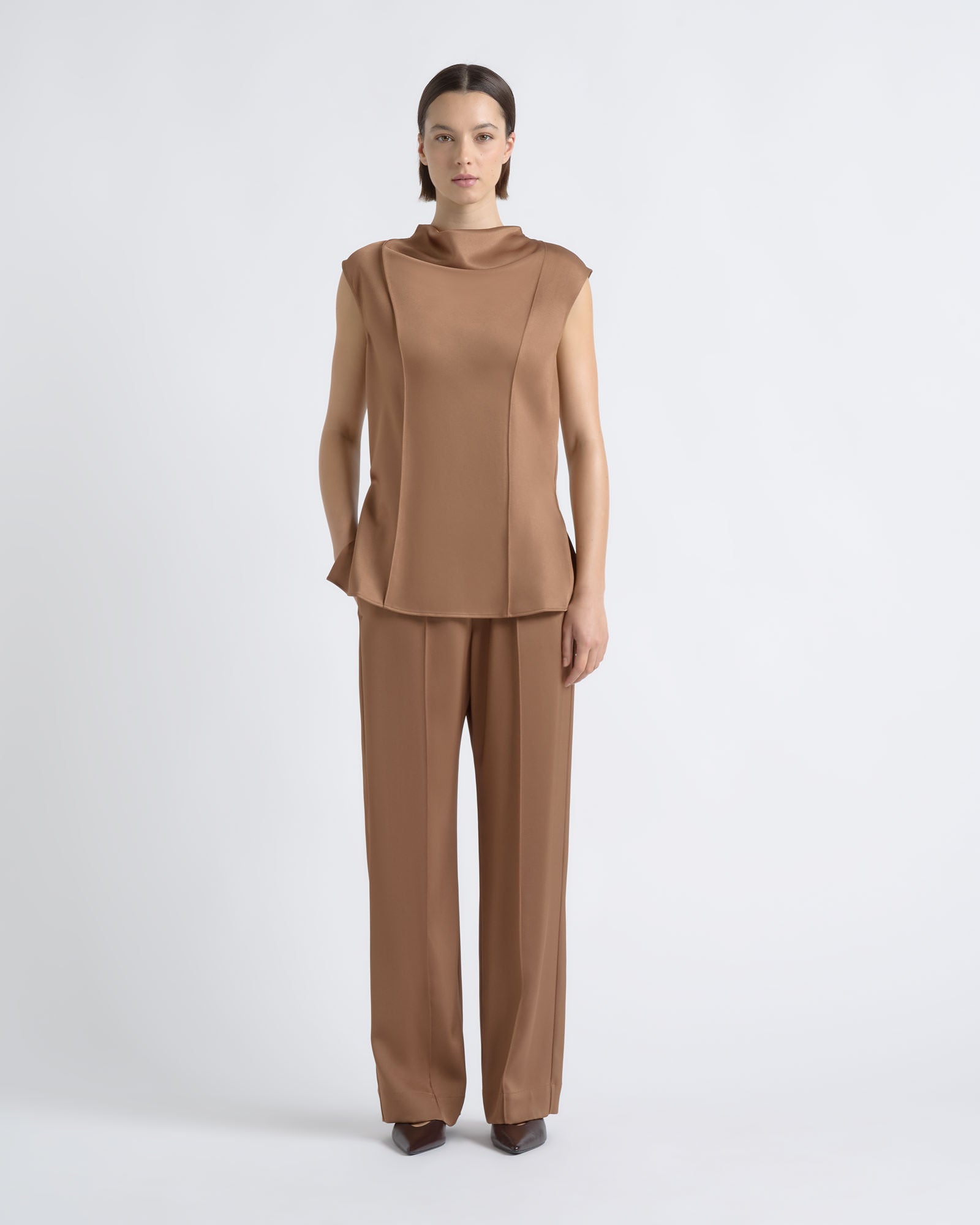 Cue Satin Pin Tuck Pant - Image 2