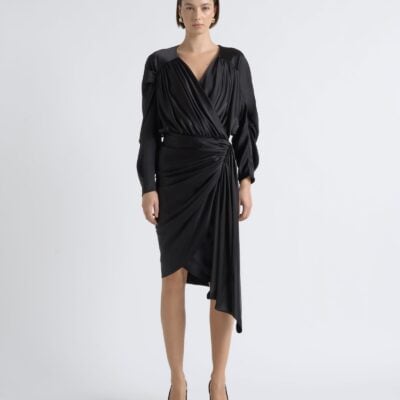 Cue Satin Drape Dress - Image 1