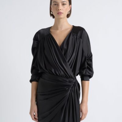 Cue Satin Drape Dress - Image 2