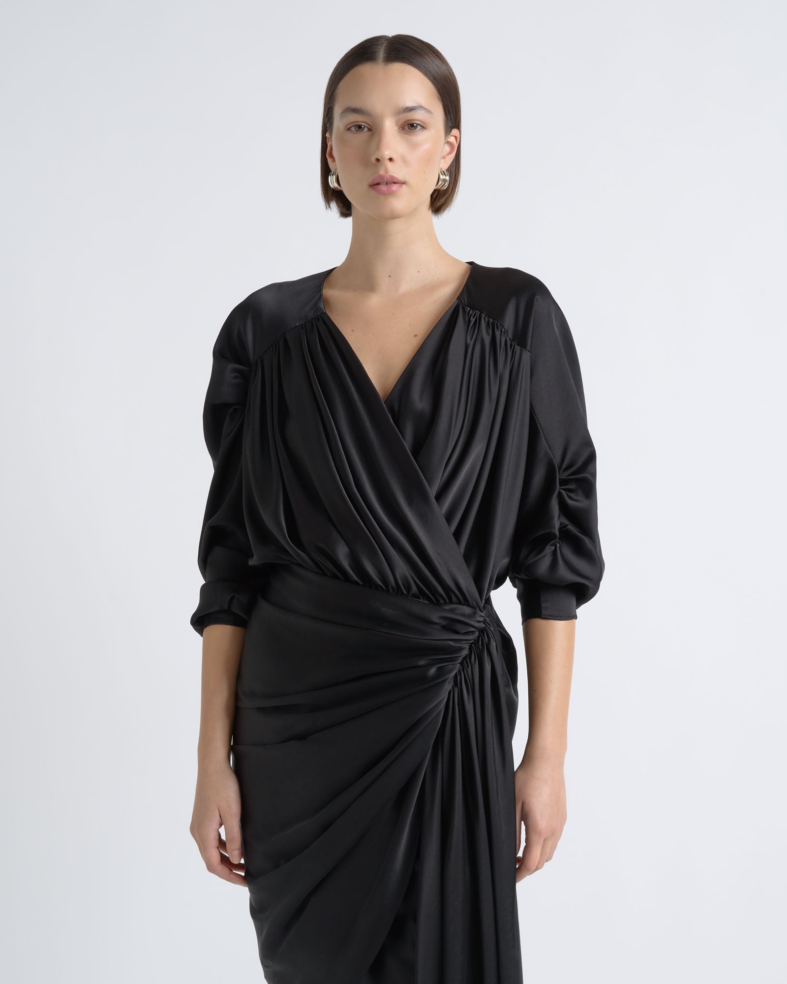 Cue Satin Drape Dress - Image 2