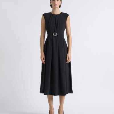 Cue Recycled Crepe Sculpted Midi Dress - Image 1