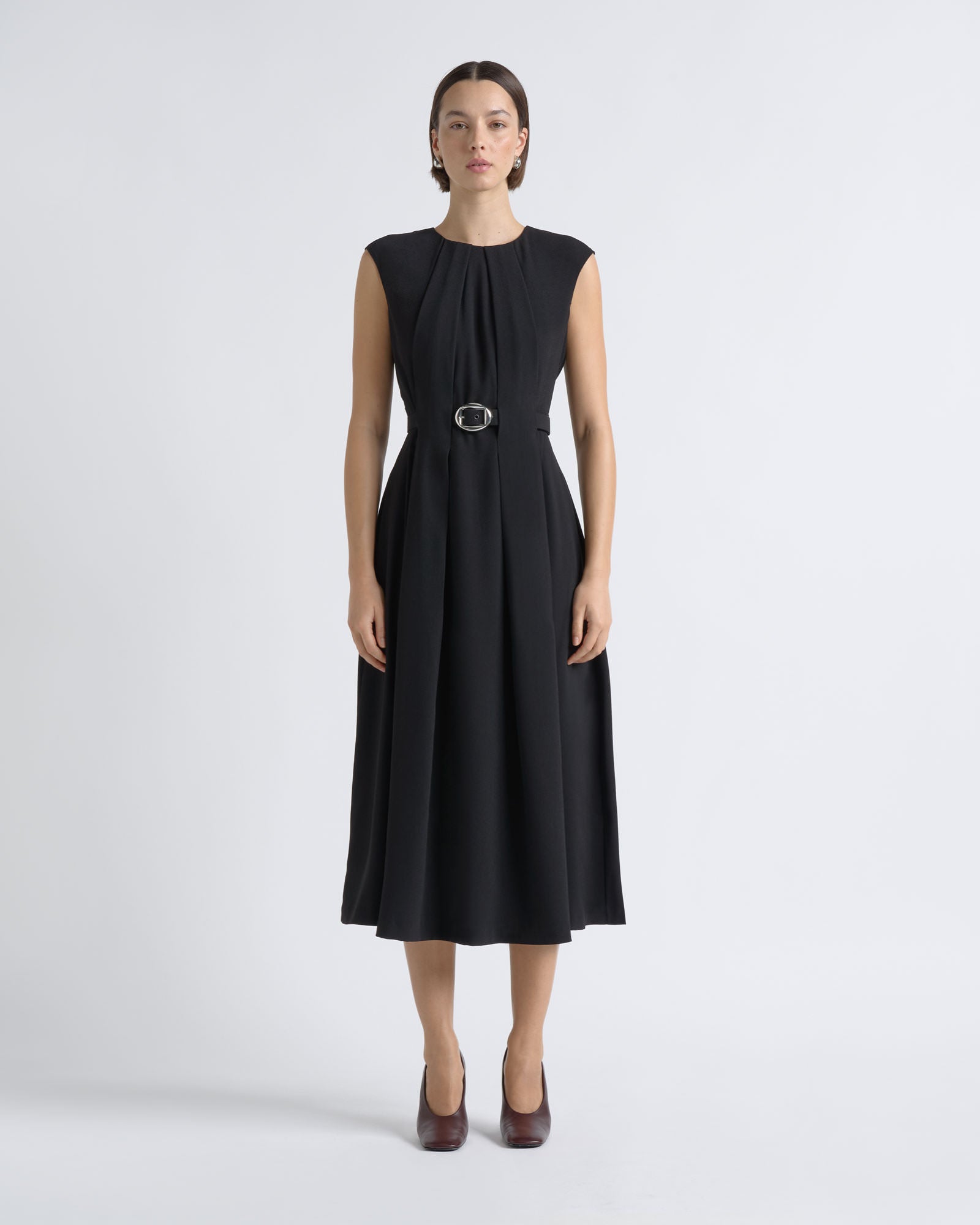 Cue Recycled Crepe Sculpted Midi Dress - Image 1