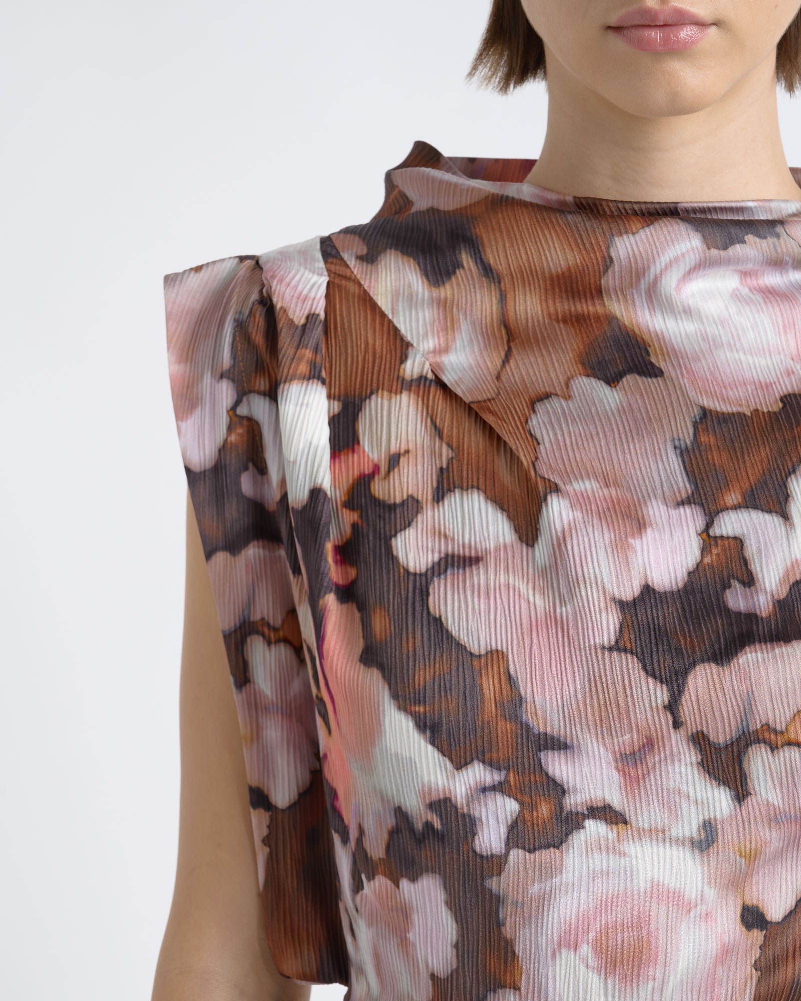 MNCUE260826054018039_3 Cue Print Cowl Neck Mini Dress - Image 3