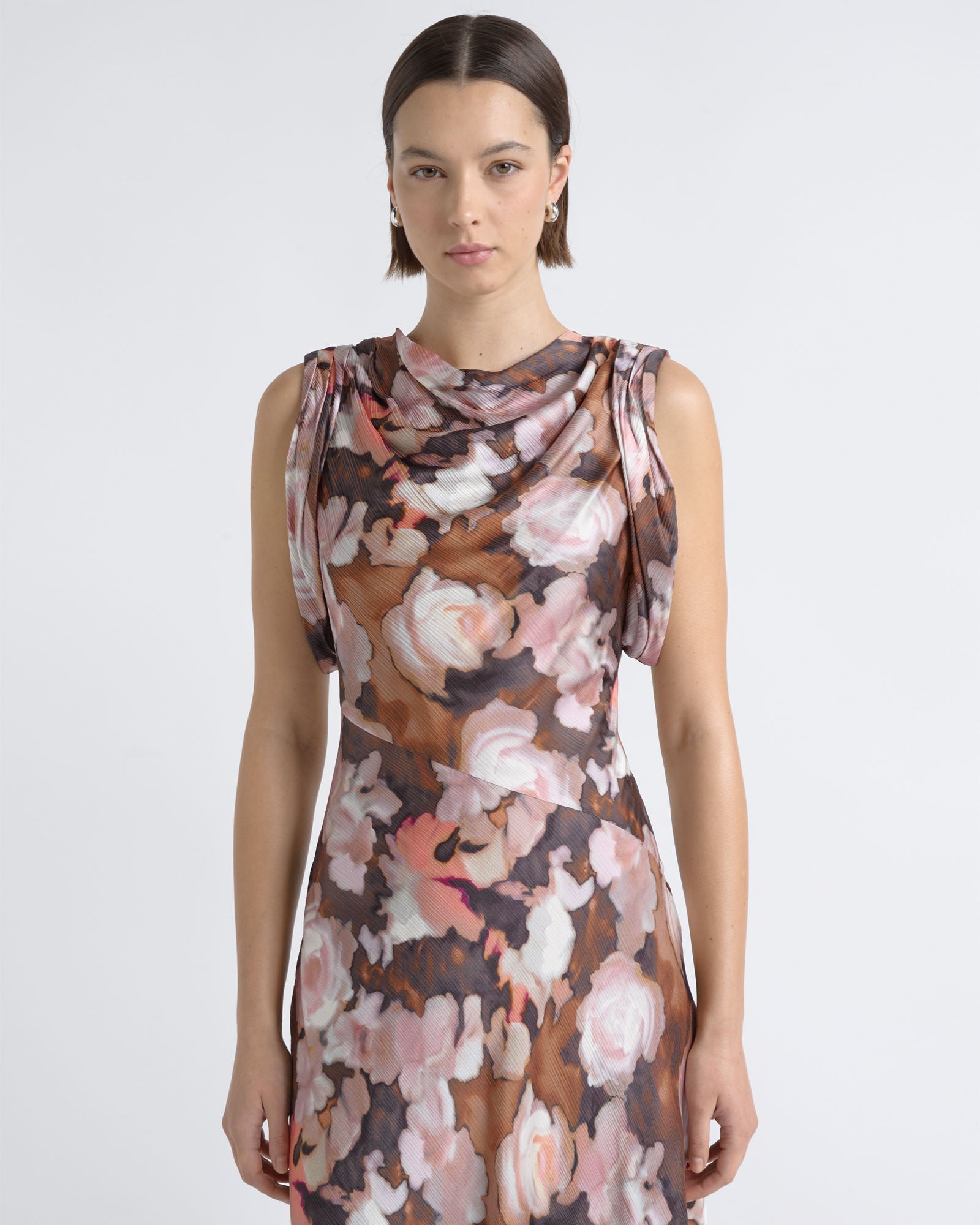 Cue Print Cowl Neck Midi Dress - Image 2