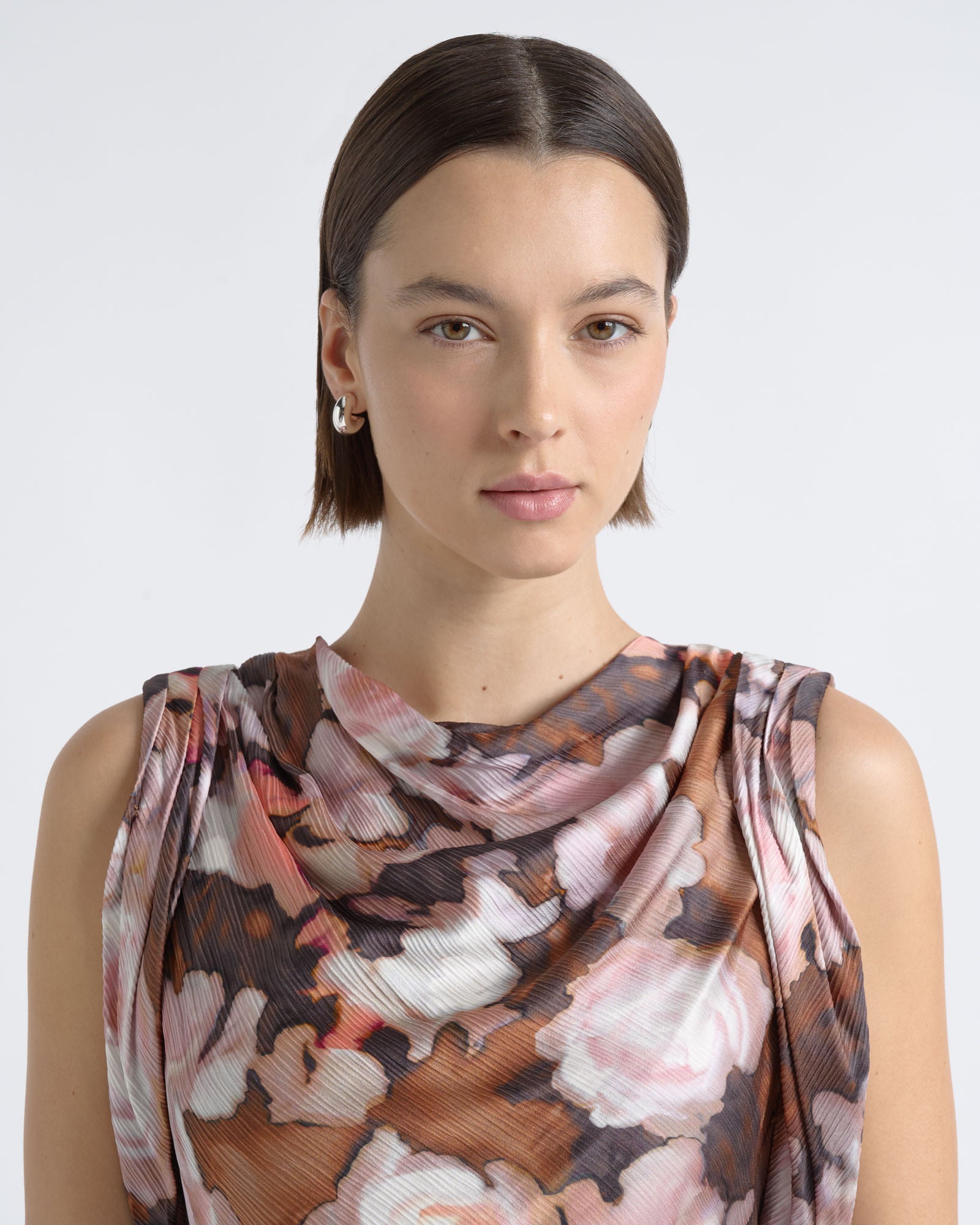 Cue Print Cowl Neck Midi Dress - Image 3