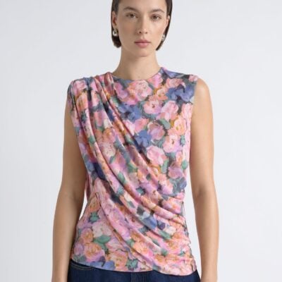 Cue Print Cape Drape Top - Image 1